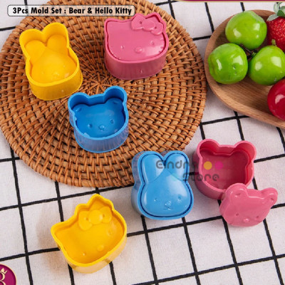 3Pcs Mold Set : Bear & Hello Kitty